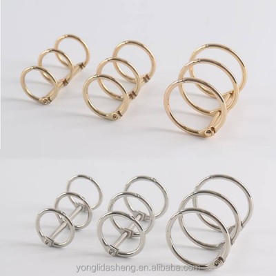 Factory Price 3-rings Metal Loose Leaf Binder Rings Clip Easy Open-close Fashion Loose Leaf Binding Ring Calendar